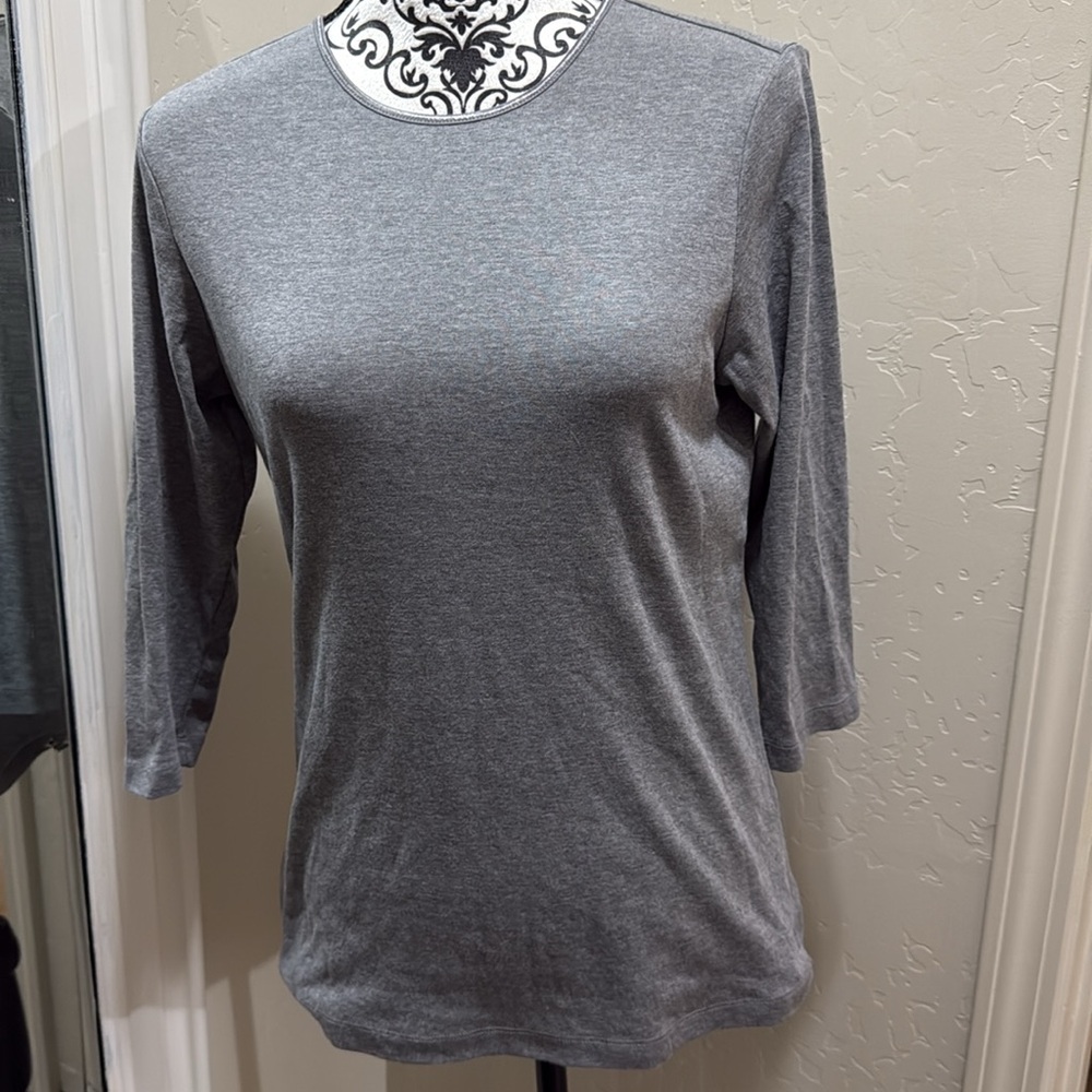 Gray Long‎ Sleeve Top